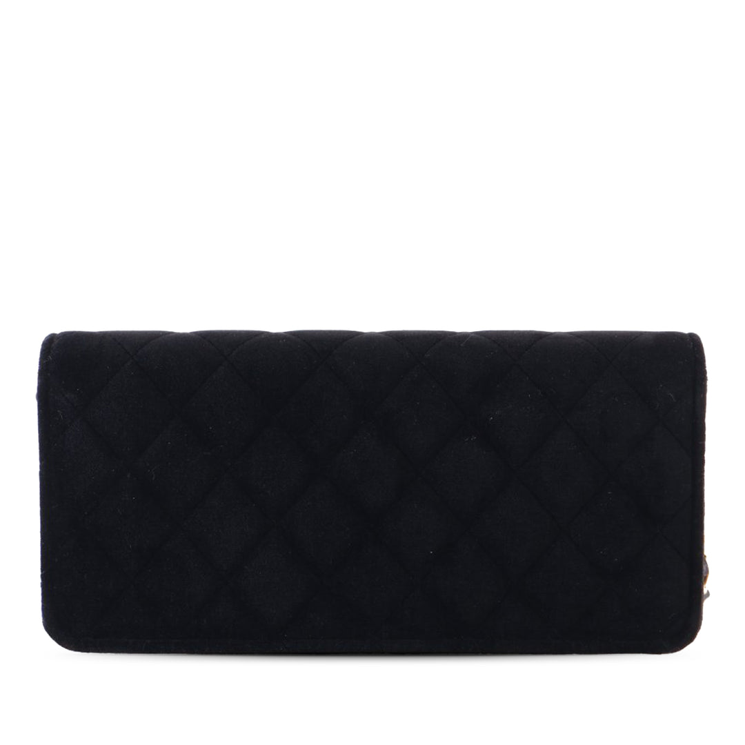 Chanel CC Matelassé Velours East West Pochette avec chaîne