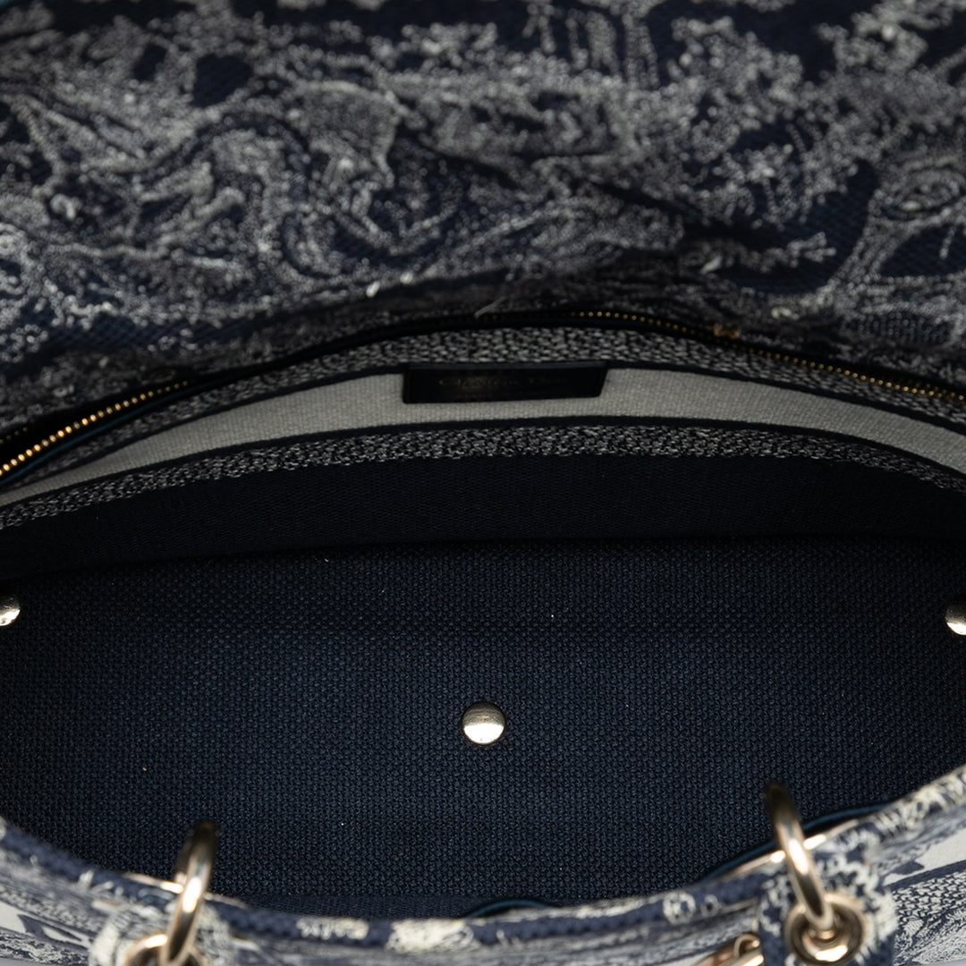 Dior Large brodé Toile Toile de Jouy Lady D Lite