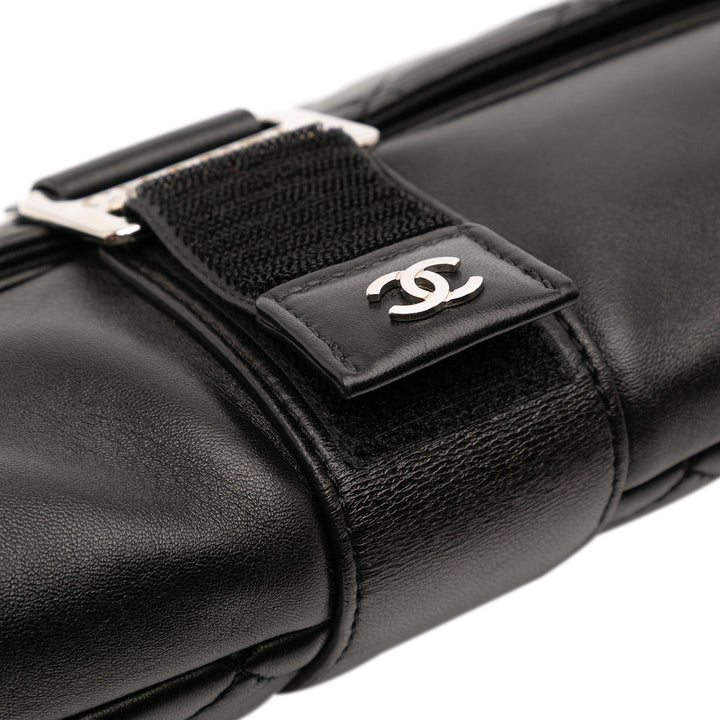 Chanel CC Matelassé Cuir d’agneau Grip Pochette