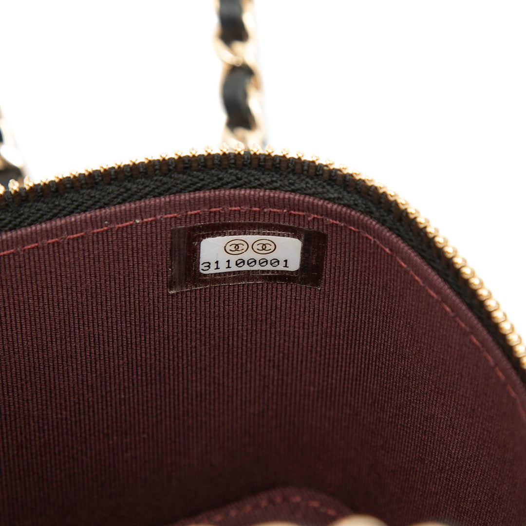 Chanel Mini Matelassé Cuir d’agneau Vanity avec chaîne