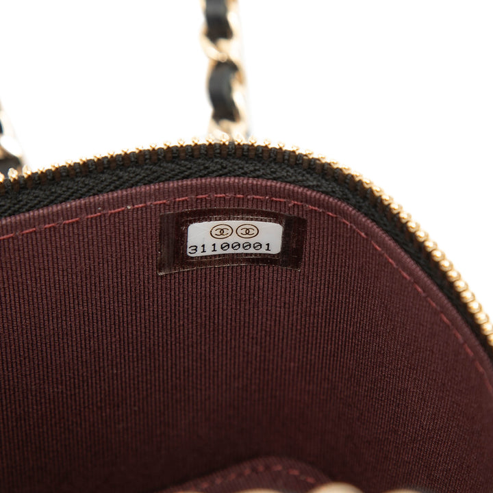 Chanel Mini Matelassé Cuir d’agneau Vanity avec chaîne
