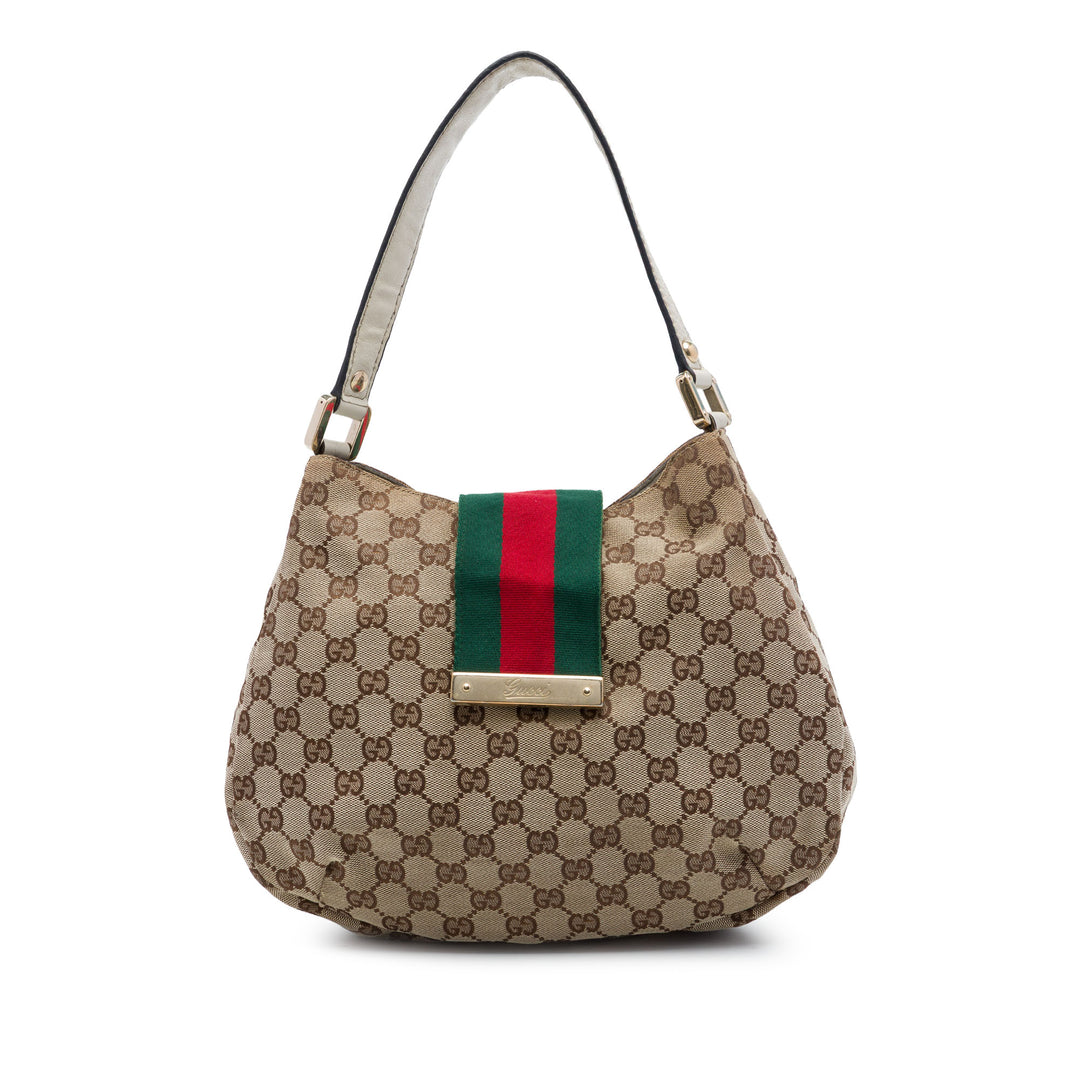 GG New Ladies Web Hobo Moyen Beige