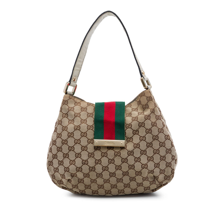 GG New Ladies Web Hobo Moyen Beige