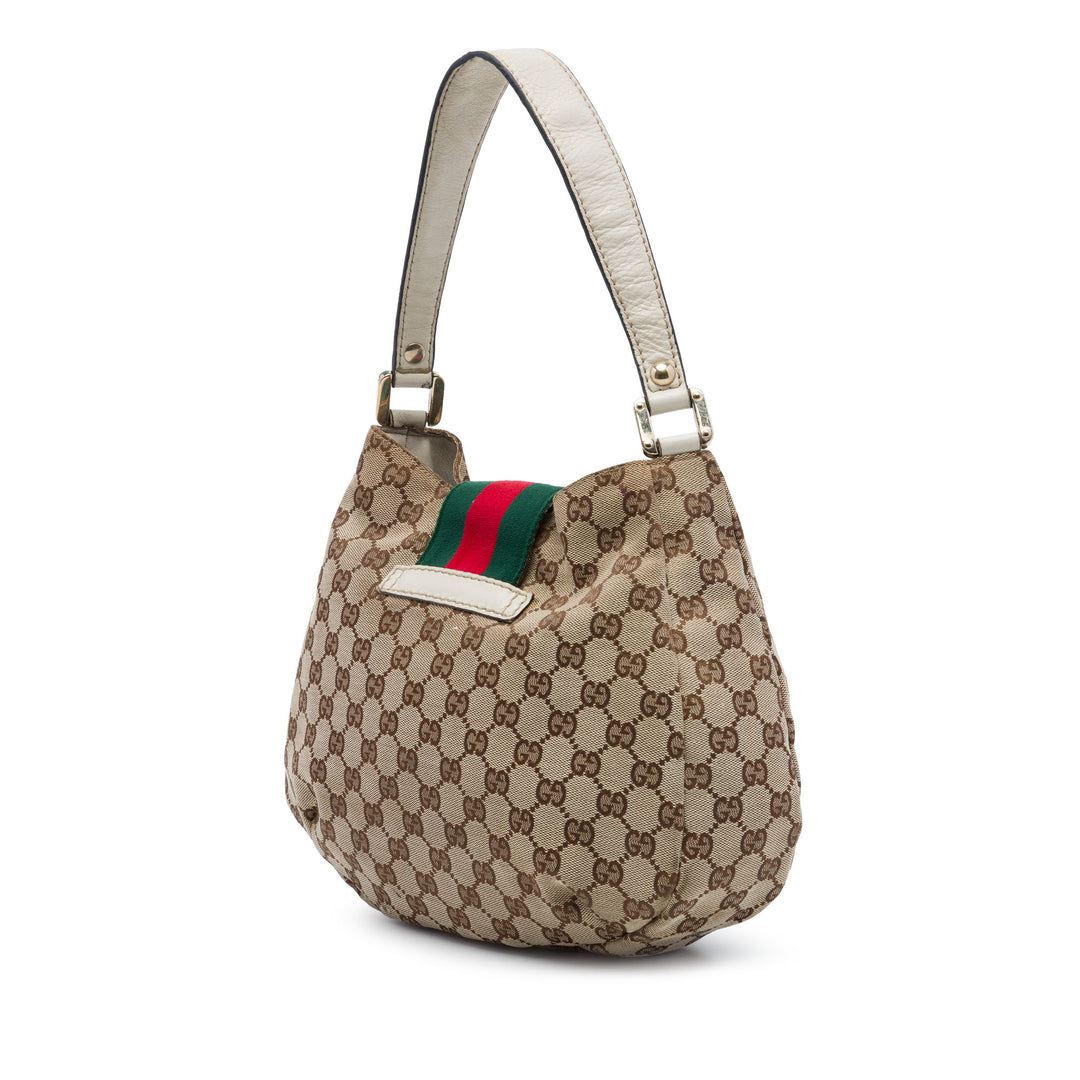 GG New Ladies Web Hobo Moyen Beige