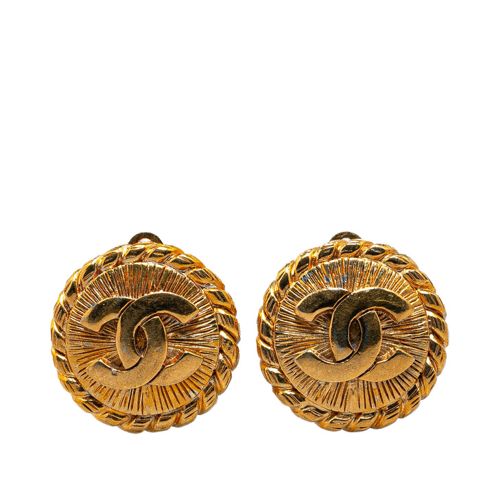 Gold Plated CC Clip On Earrings Gold - Gaby Paris