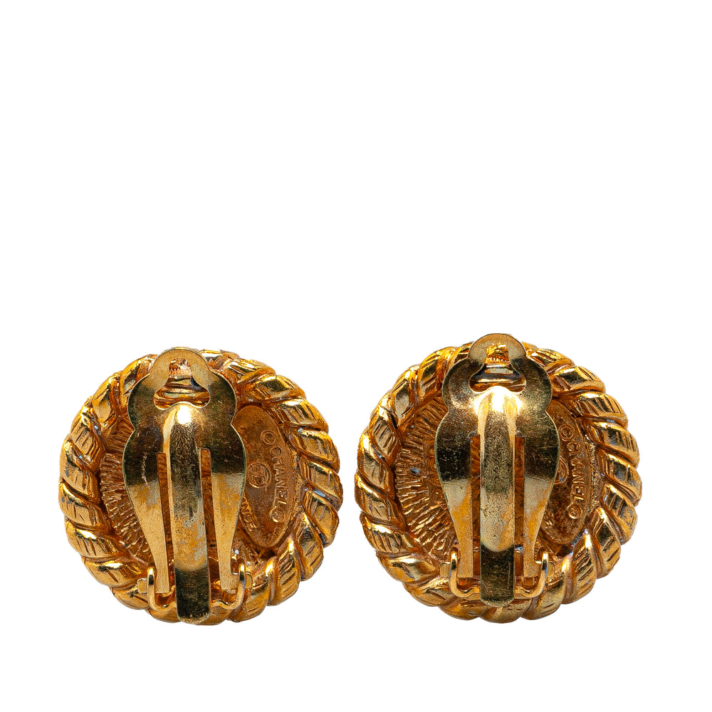 Gold Plated CC Clip On Earrings Gold - Gaby Paris