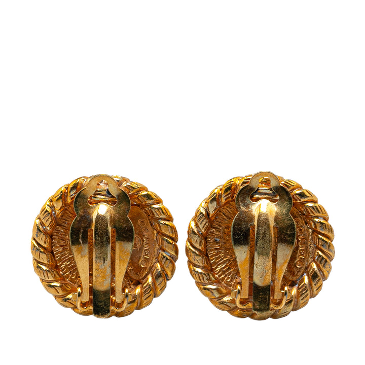 Gold Plated CC Clip On Earrings Gold - Gaby Paris