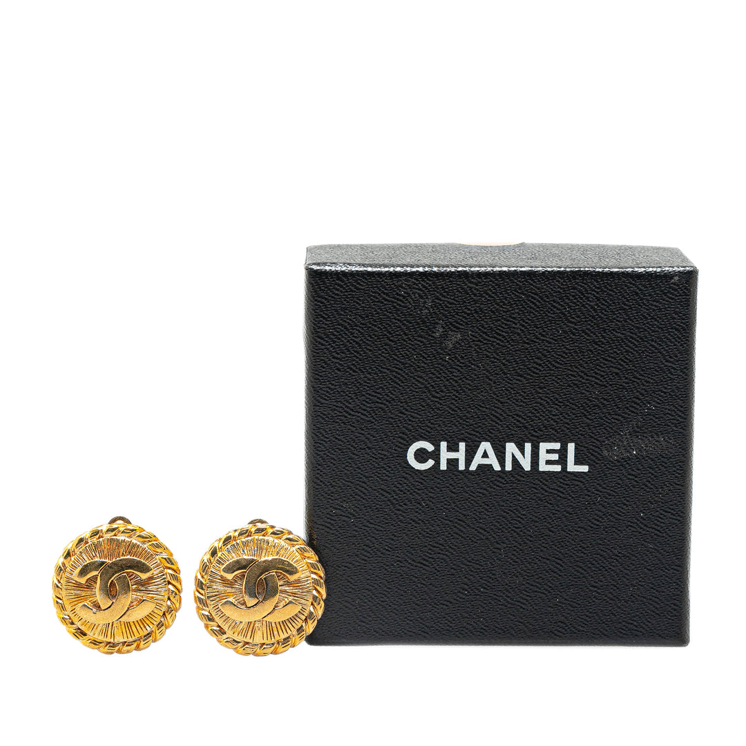 Gold Plated CC Clip On Earrings Gold - Gaby Paris