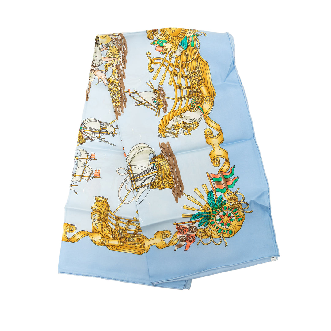 Hermès Vaisseaux et Fregates Foulard 90 Soie