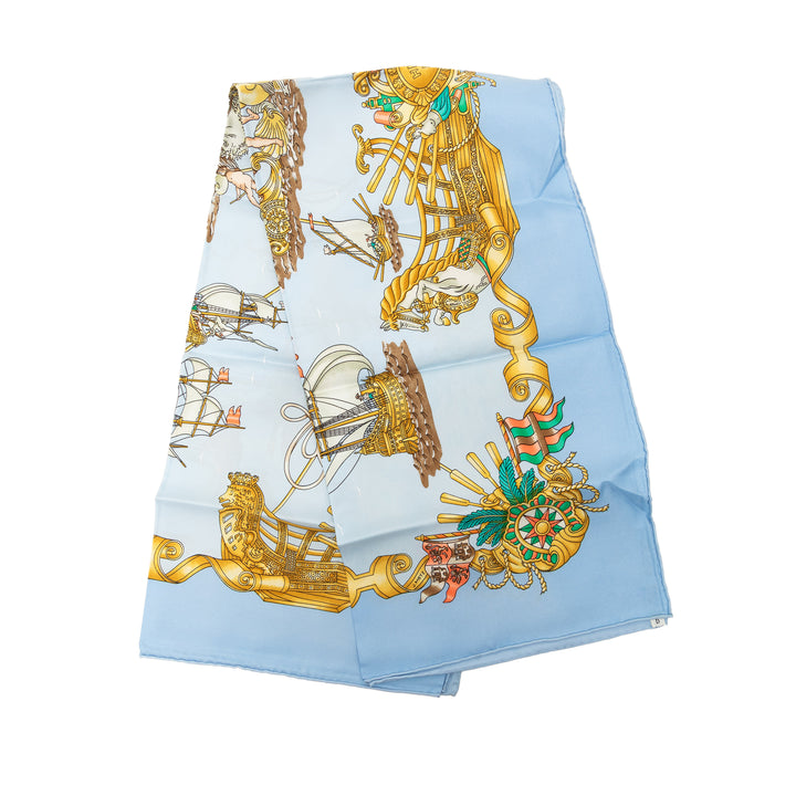 Hermès Vaisseaux et Fregates Foulard 90 Soie