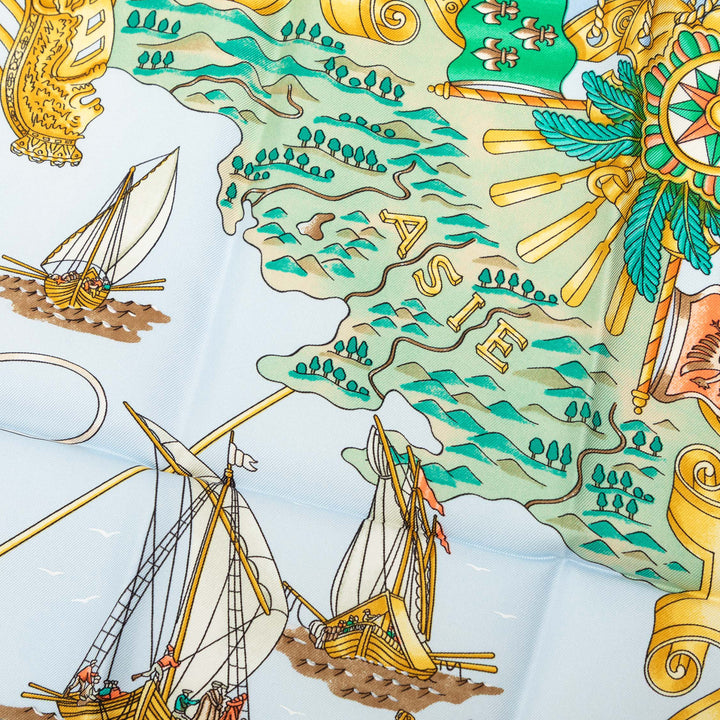 Hermès Vaisseaux et Fregates Foulard 90 Soie