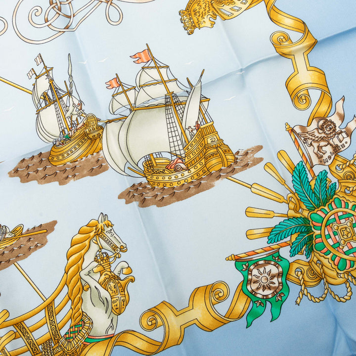 Hermès Vaisseaux et Fregates Foulard 90 Soie
