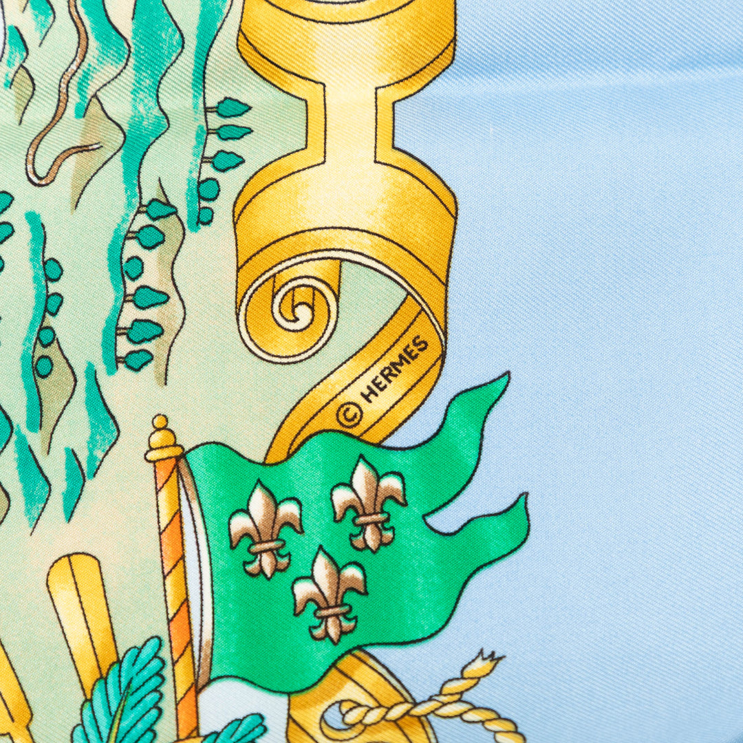 Hermès Vaisseaux et Fregates Foulard 90 Soie