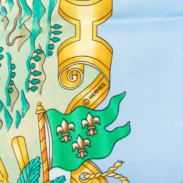 Hermès Vaisseaux et Fregates Foulard 90 Soie