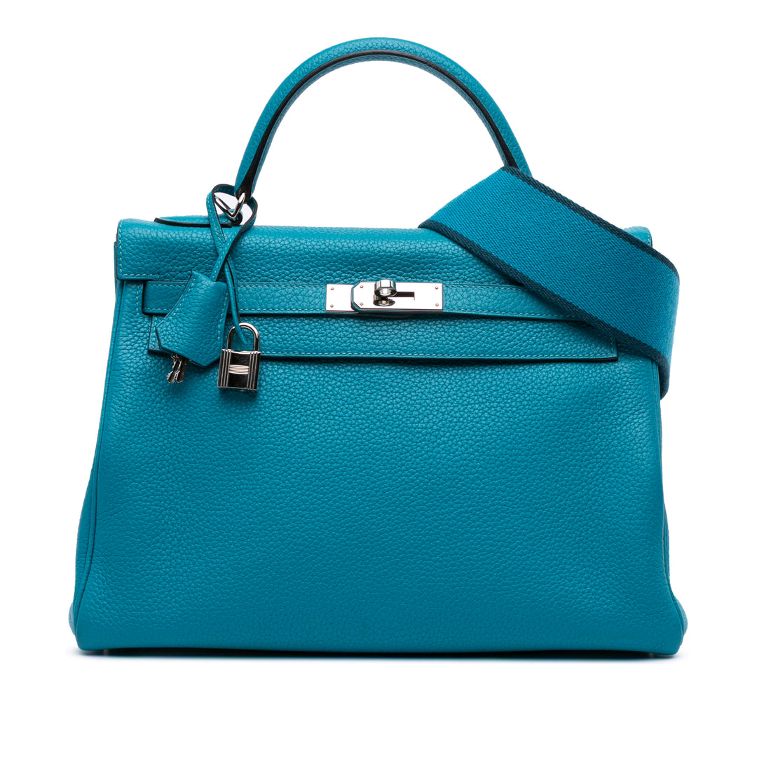 Togo Amazon Kelly II Retourne 32 Blue - Gaby Paris