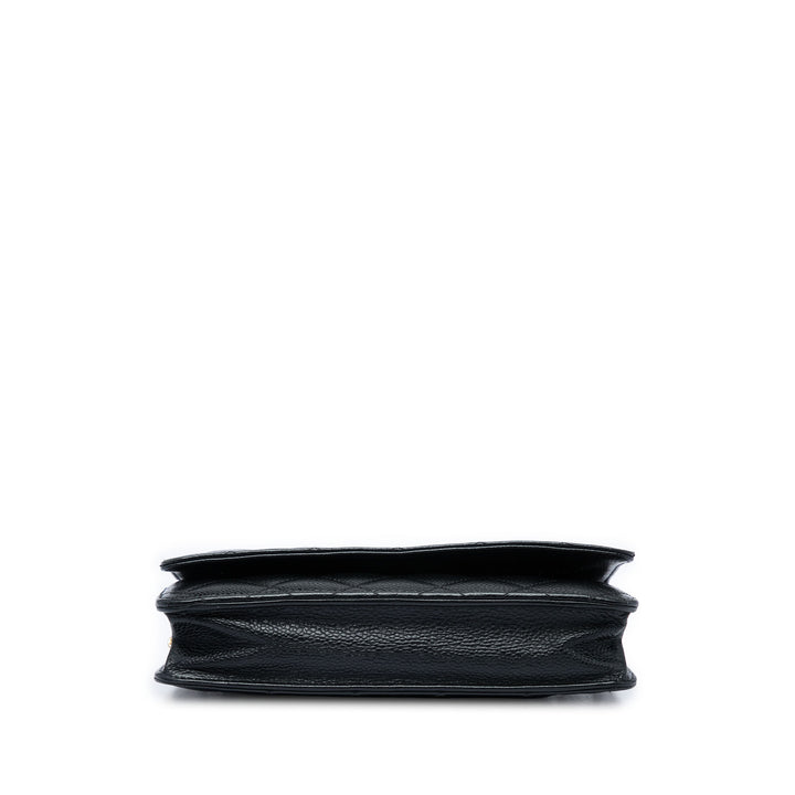 CC Matelassé Wallet on Chain Cuir caviar Noir