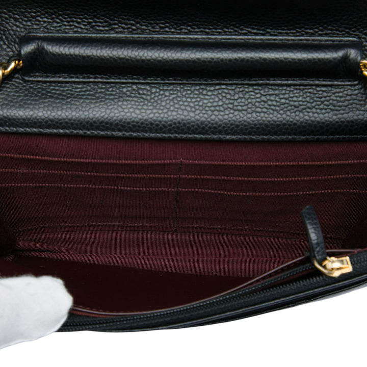 CC Matelassé Wallet on Chain Cuir caviar Noir