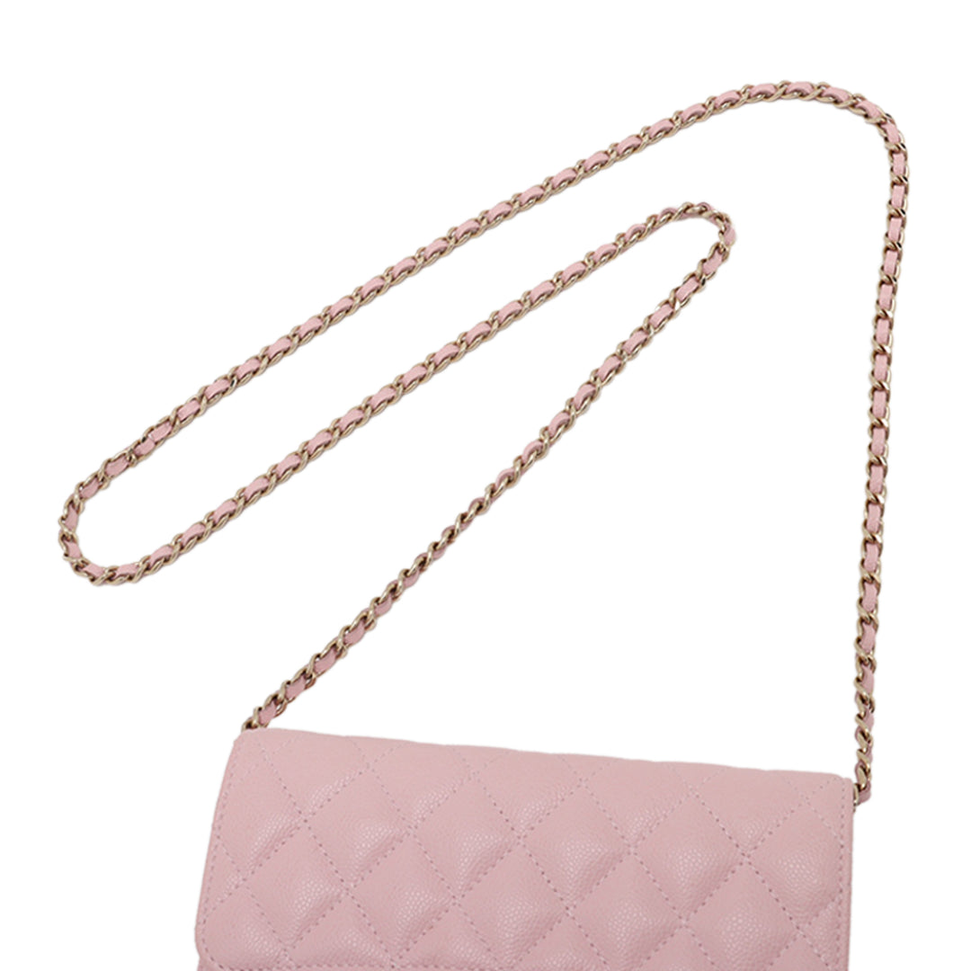 Chanel CC Matelassé Caviar à rabat Phone Holder Wallet on Chain