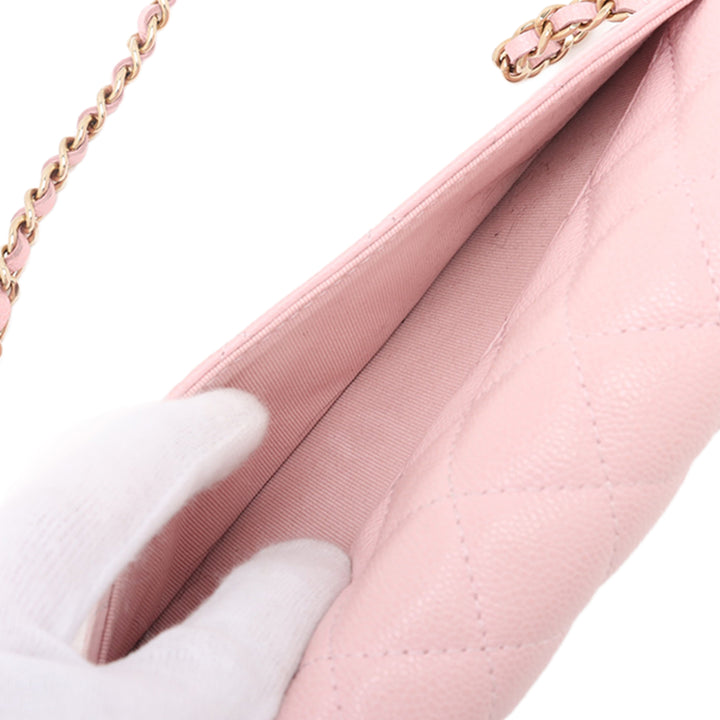 Chanel CC Matelassé Caviar à rabat Phone Holder Wallet on Chain