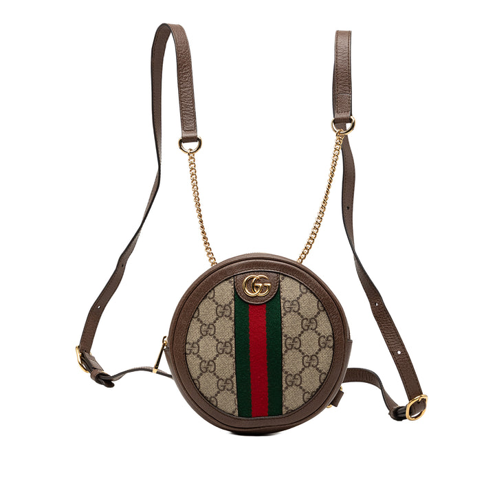 Web Ophidia Rond Sac à dos Mini GG Supreme Beige