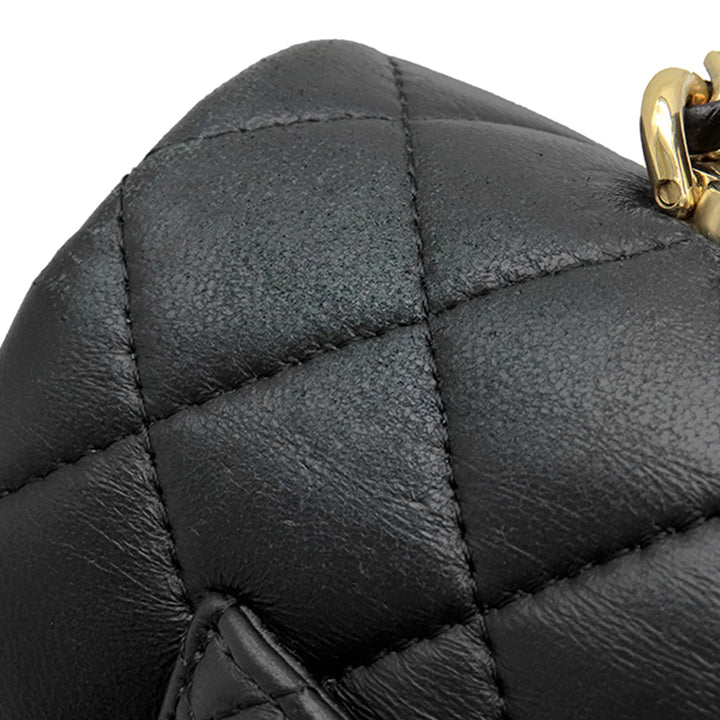 Chanel Classic Rectangulaire Lion Charm à rabat Mini Cuir d'agneau Noir – vue 13 – GABY PARIS