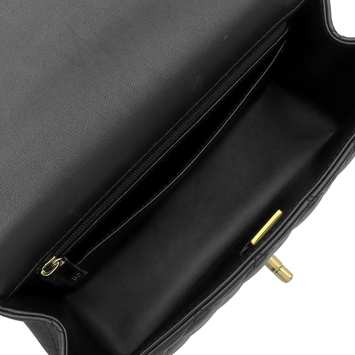 Chanel Classic Rectangulaire Lion Charm à rabat Mini Cuir d'agneau Noir – vue 4 – GABY PARIS