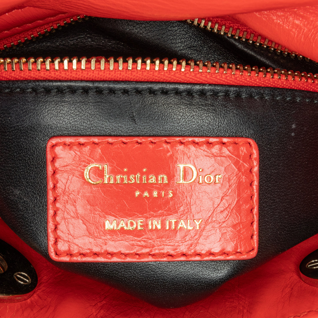 Mini Calfskin Sequin Embellished Lady Dior Red - Gaby Paris