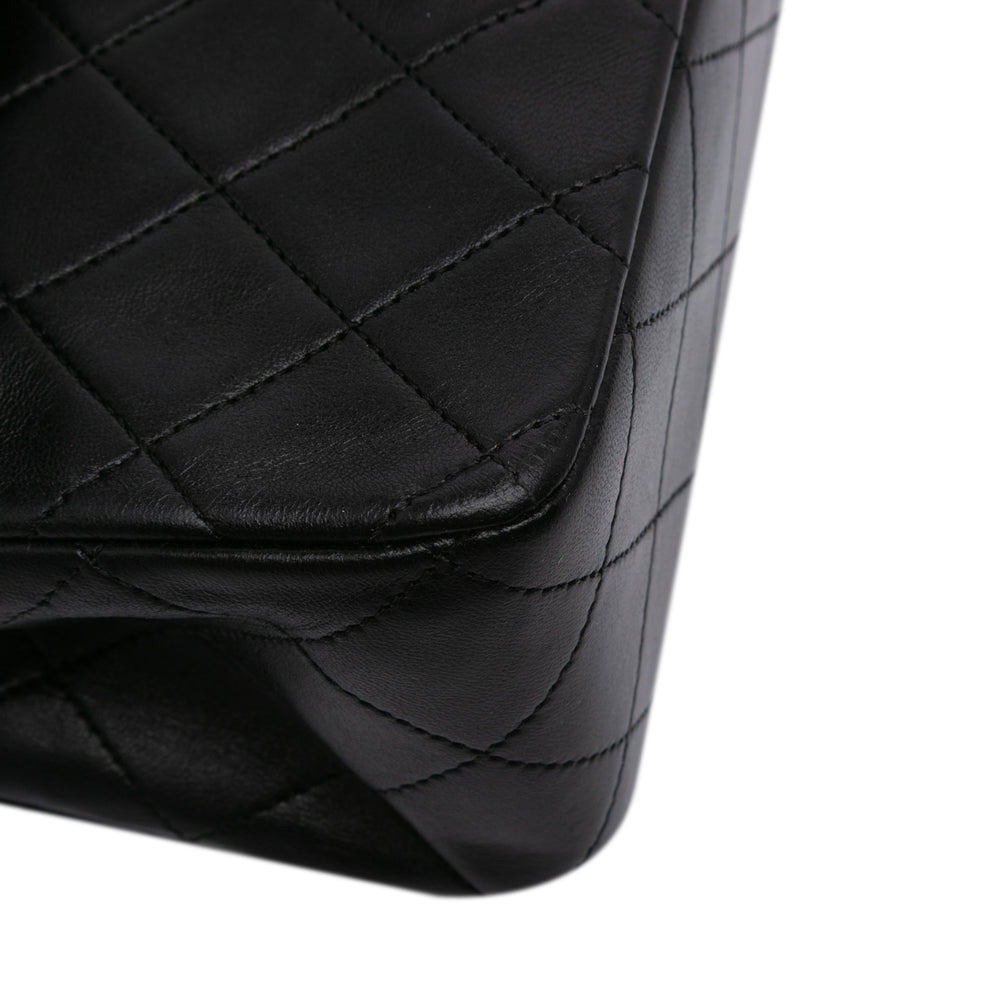 Medium Classic Lambskin Double Flap Black - Gaby Paris