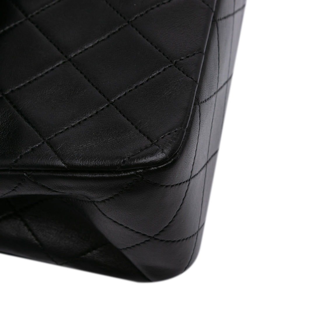 Medium Classic Lambskin Double Flap Black - Gaby Paris
