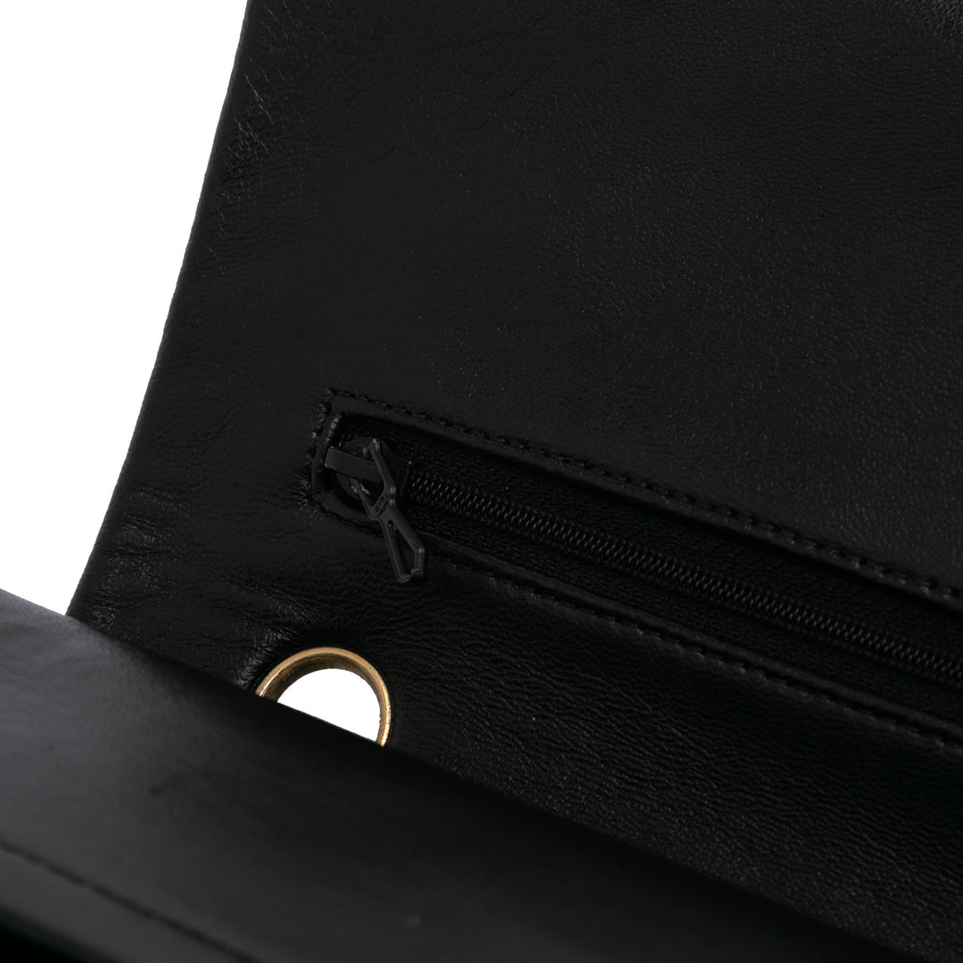 Medium Classic Lambskin Double Flap Black - Gaby Paris