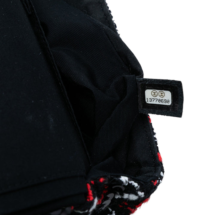 Chanel Medium Classic Sequinsed Tweed Double rabat Noir