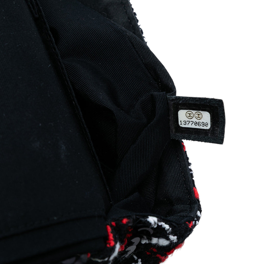 Chanel Medium Classic Tweed Sequinss Double rabat Noir – GABY PARIS Authentique