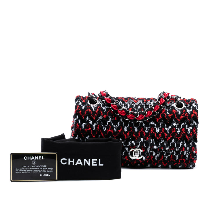 Chanel Medium Classic Tweed Sequinss Double rabat Noir – GABY PARIS Authentique