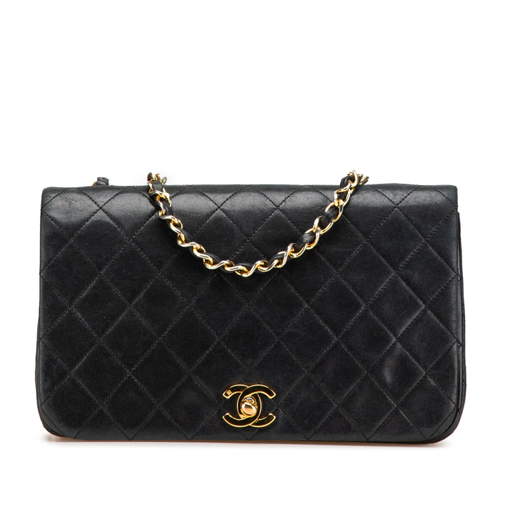 Medium Quilted Lambskin Full Flap Black - Gaby Paris