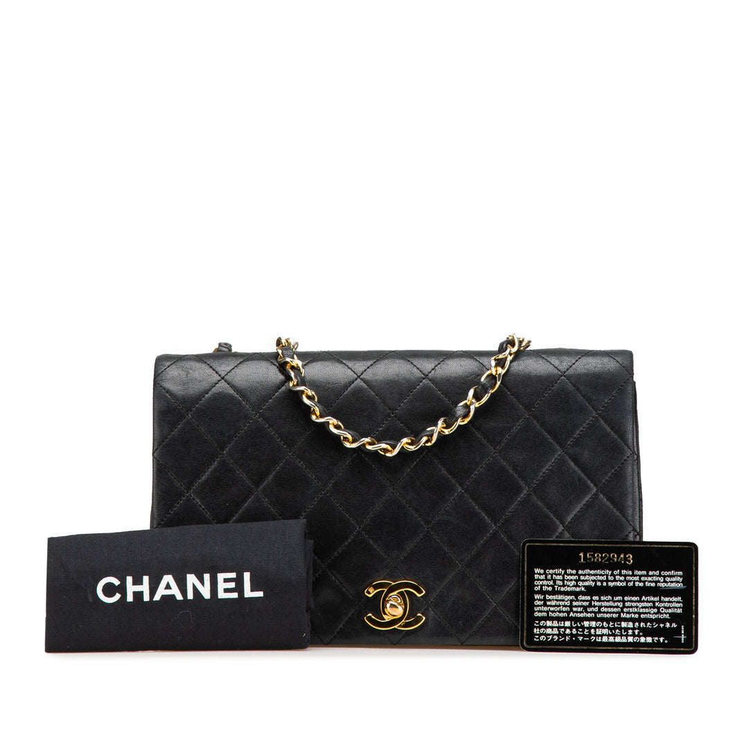 Medium Quilted Lambskin Full Flap Black - Gaby Paris