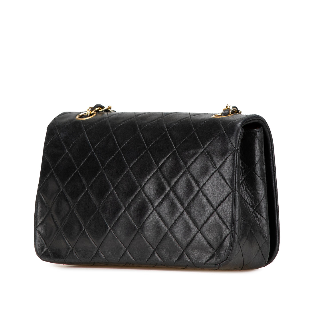 Medium Quilted Lambskin Full Flap Black - Gaby Paris