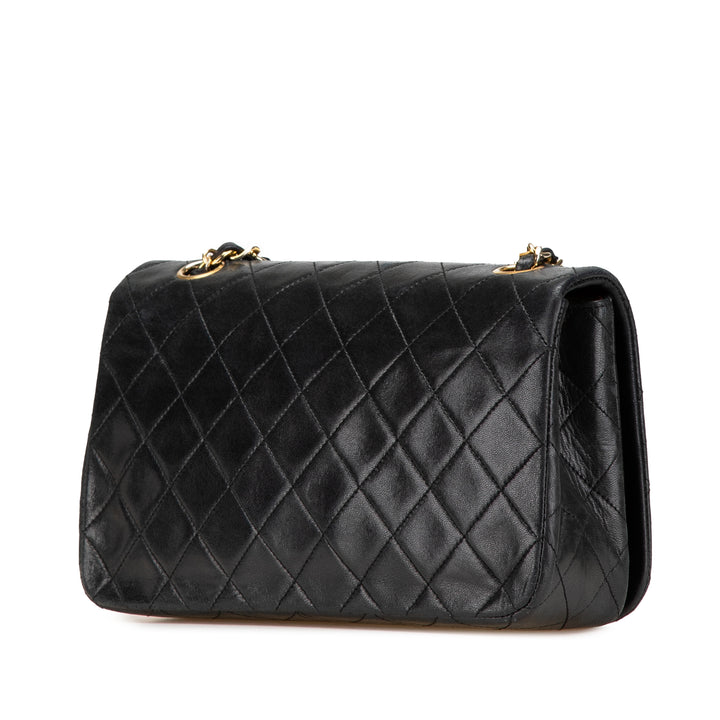 Medium Quilted Lambskin Full Flap Black - Gaby Paris