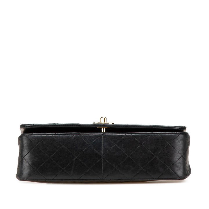 Medium Quilted Lambskin Full Flap Black - Gaby Paris