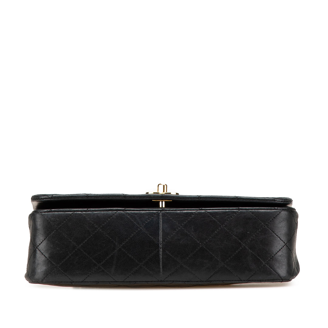 Medium Quilted Lambskin Full Flap Black - Gaby Paris