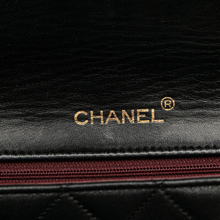 Medium Quilted Lambskin Full Flap Black - Gaby Paris