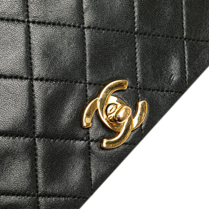 Medium Quilted Lambskin Full Flap Black - Gaby Paris