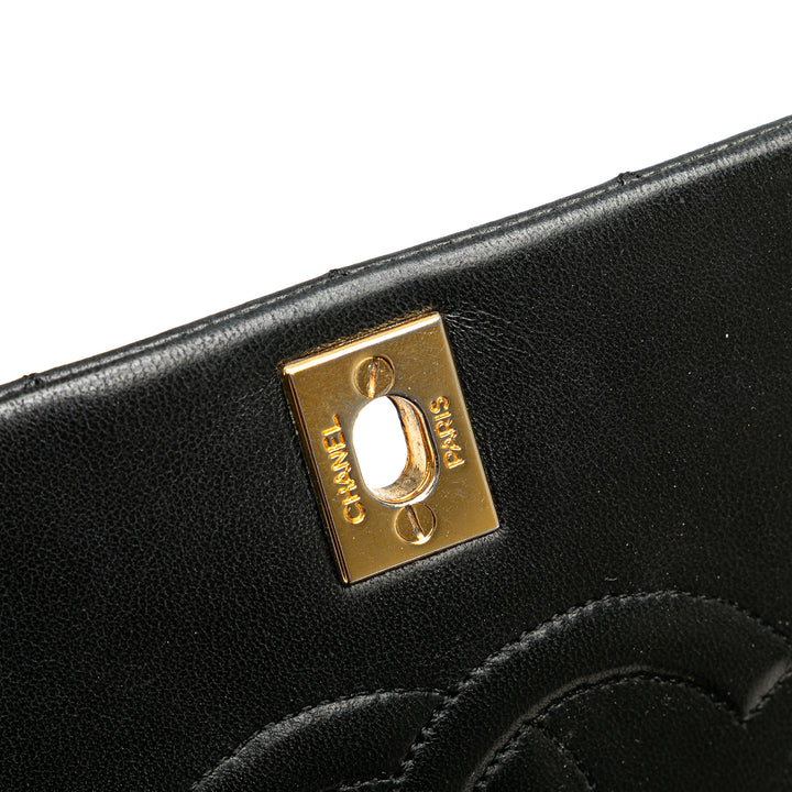 Medium Quilted Lambskin Full Flap Black - Gaby Paris