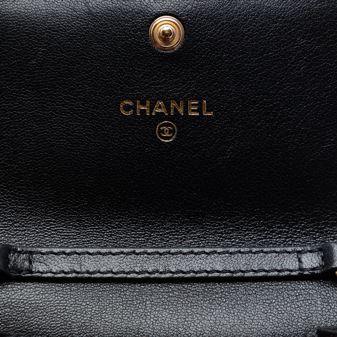 Chanel Matelassé 19 à rabat Porte-monnaie avec chaîne Cuir d'agneau