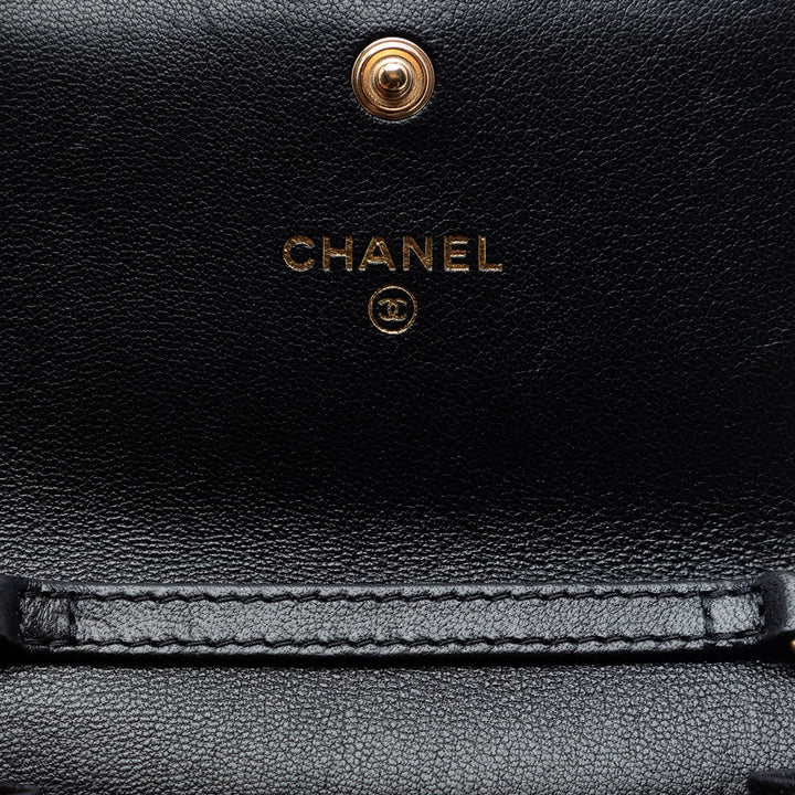 Chanel Matelassé 19 à rabat Porte-monnaie avec chaîne Cuir d'agneau