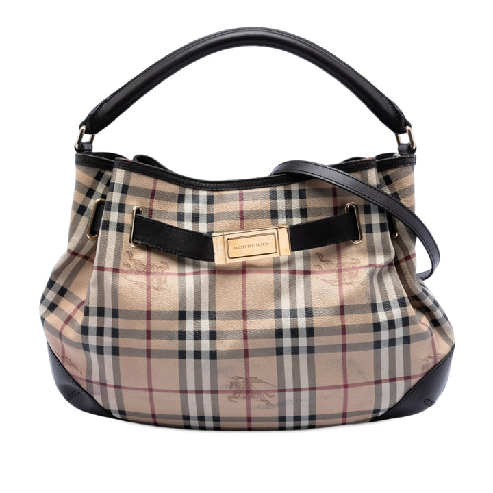 Burberry Medium Haymarket Check Coated Toile Willenmore Hobo