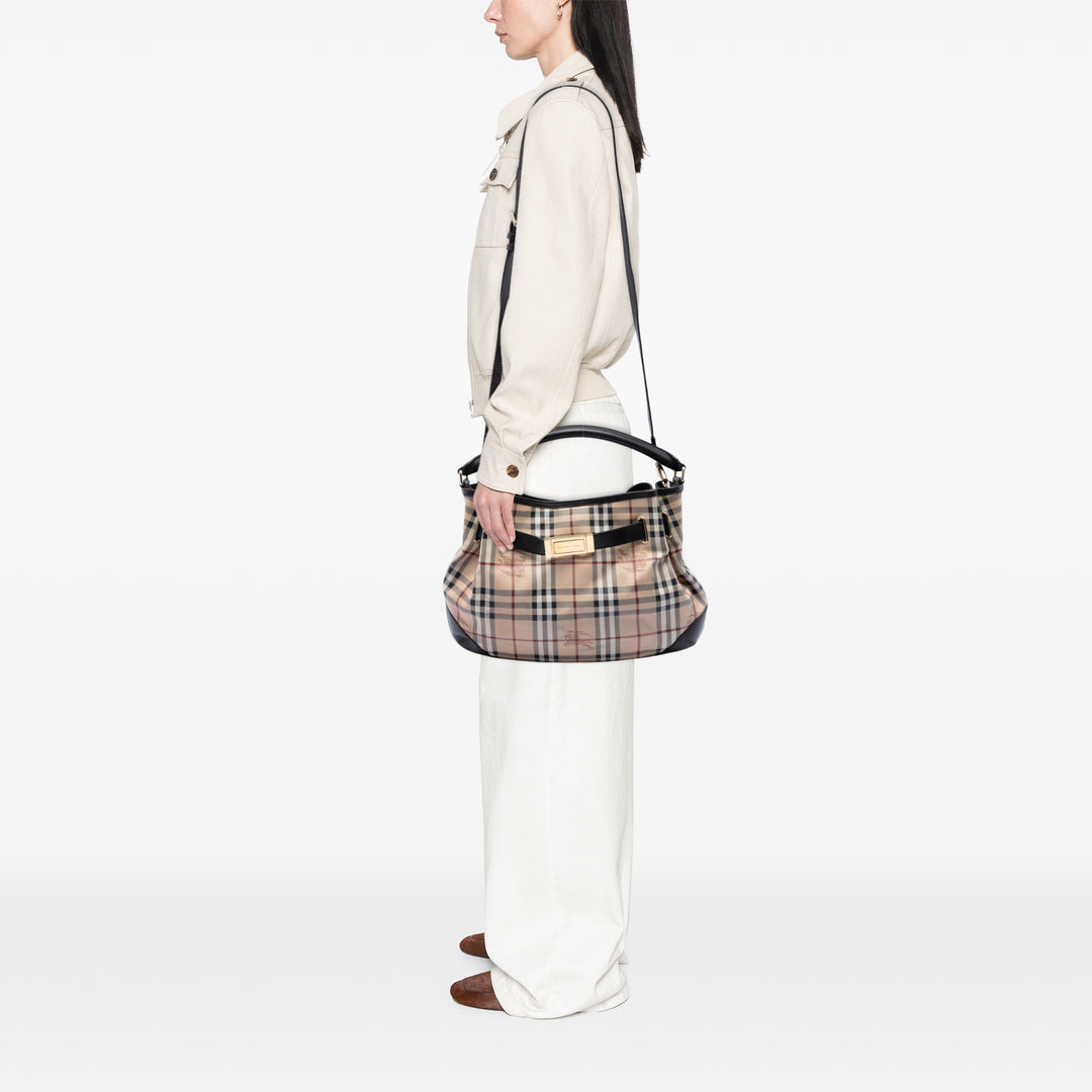 Burberry Medium Haymarket Check Coated Toile Willenmore Hobo