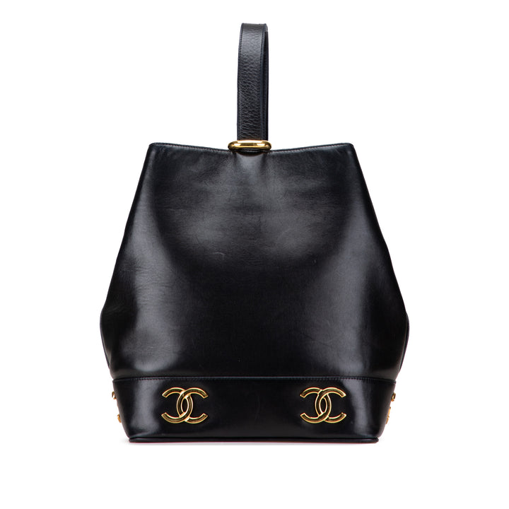 Chanel Triple CC Cuir d’agneau Bucket Noir