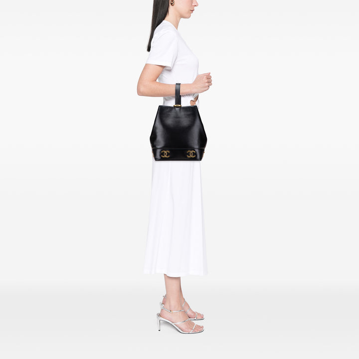 Chanel Triple CC Cuir d’agneau Bucket Noir