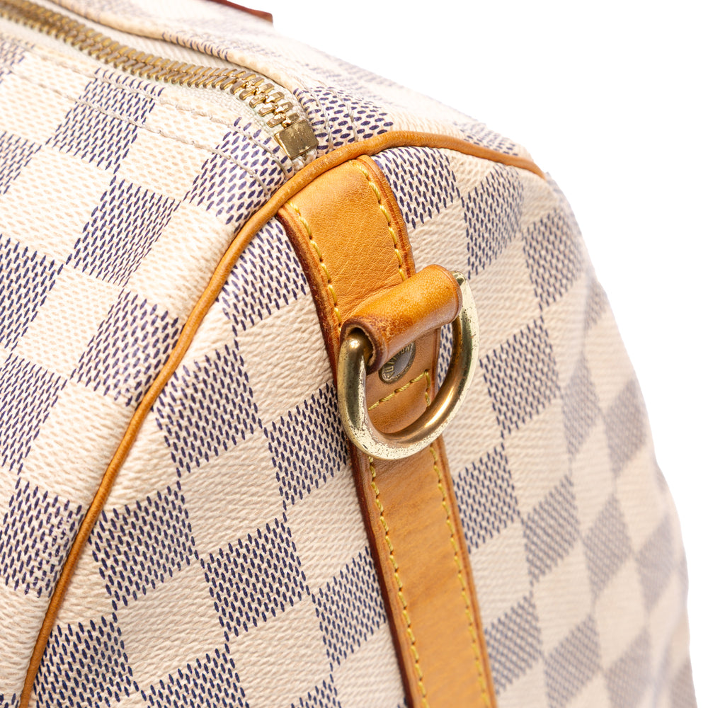 Damier Azur Speedy Bandouliere 30 White - Gaby Paris