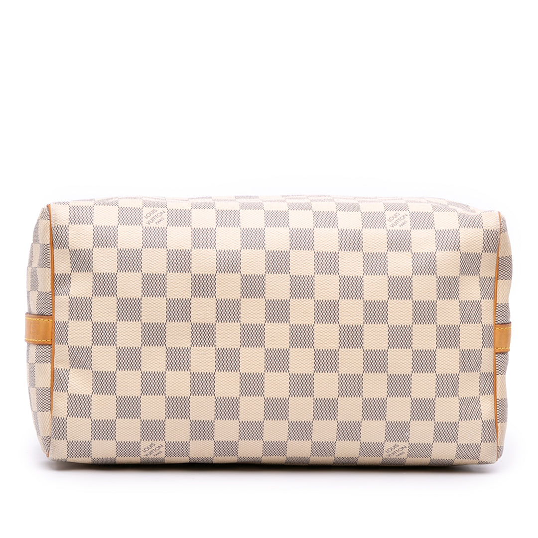 Damier Azur Speedy Bandouliere 30 White - Gaby Paris